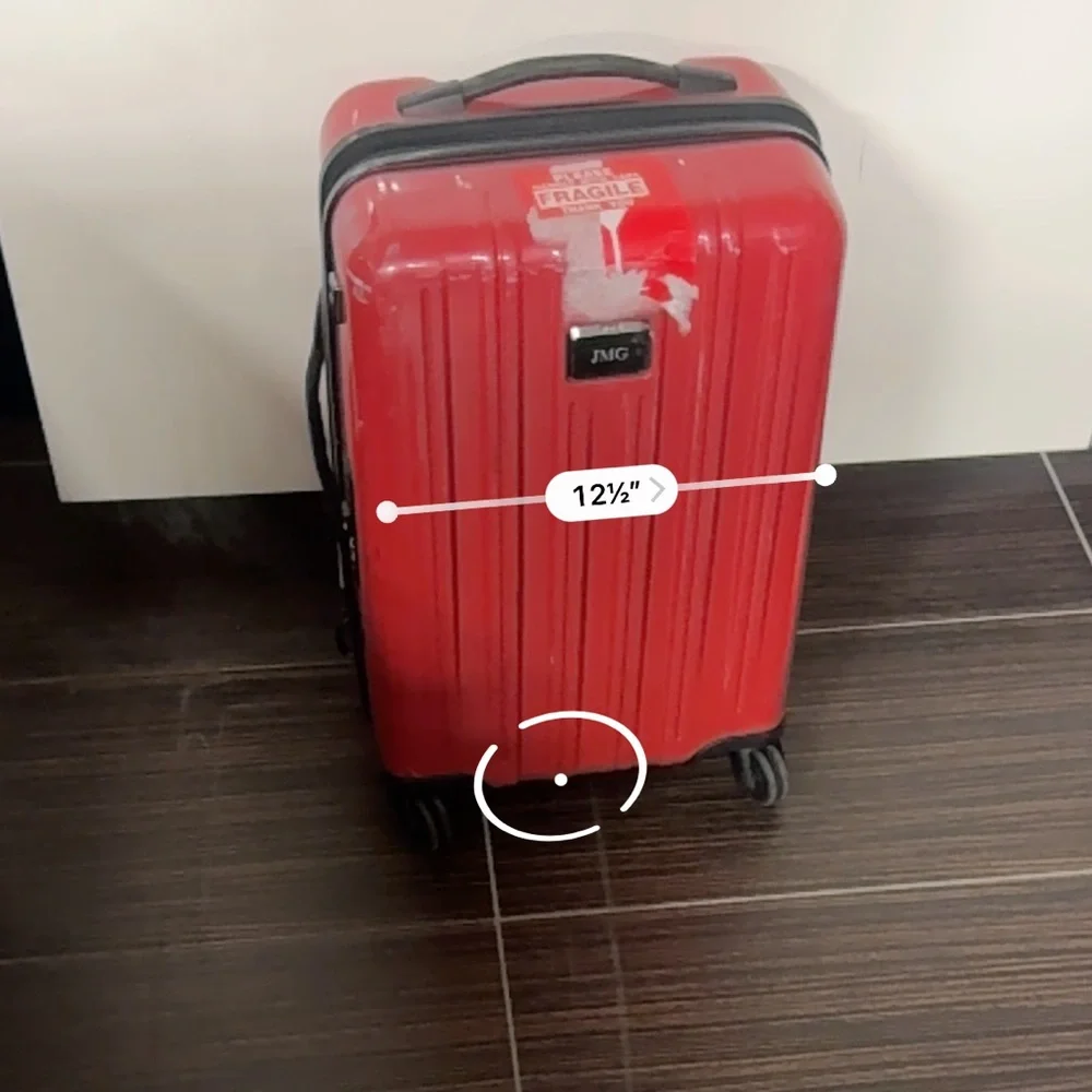 TUMI Red Hardshell Carry-On Spinner Luggage Suitcase
